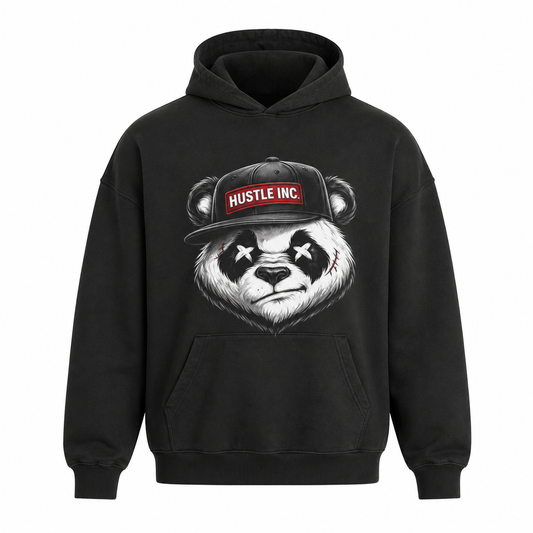 Hustle Inc. Panda Icon Distressed Hoodie